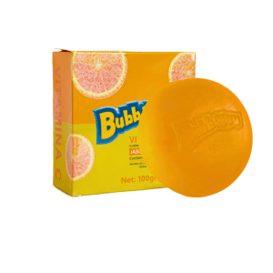 jabón facial Bubbaluu vitamina C limpieza diaria producto facial aroma naranja Bubbaluu jabón rostro iluminador Bubbaluu