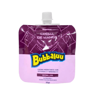 Crema de manos Bubbaluu aroma uva 30g Crema hidratante de manos Bubbaluu portátil Crema de manos Bubbaluu fragancia uva