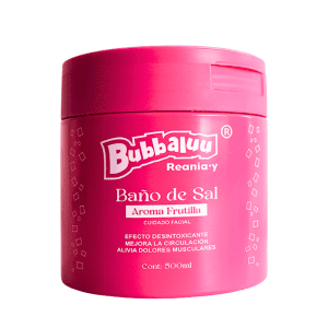 Baño de sal facial Bubbaluu aroma frutilla Exfoliante facial Bubbaluu limpieza profunda Producto Bubbaluu exfoliación rostro frutilla