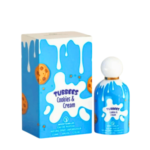 Perfume Tubbees Cookies & Cream con fragancia dulce cremosa de galleta y vainilla en envase moderno