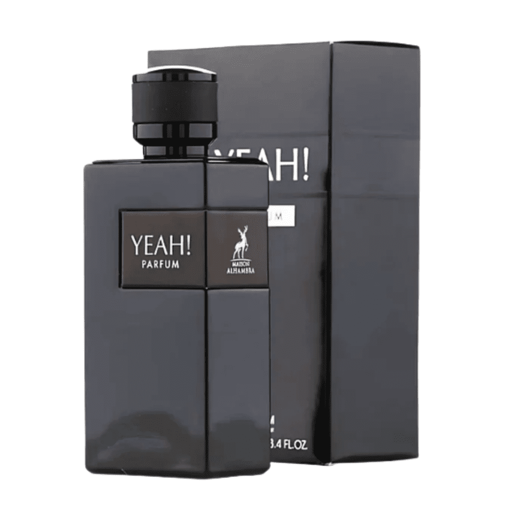 Perfume Yeah Maison Alhambra con fragancia fresca cítrica y amaderada en frasco moderno