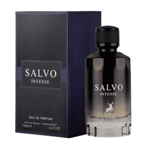 Perfume Salvo Intense Maison Alhambra con fragancia masculina intensa cítrica y amaderada en frasco elegante